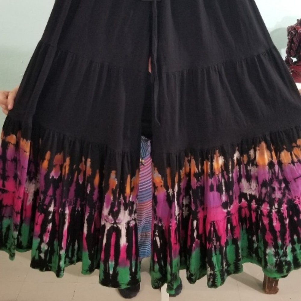 wide leg tie dye palazzo pants